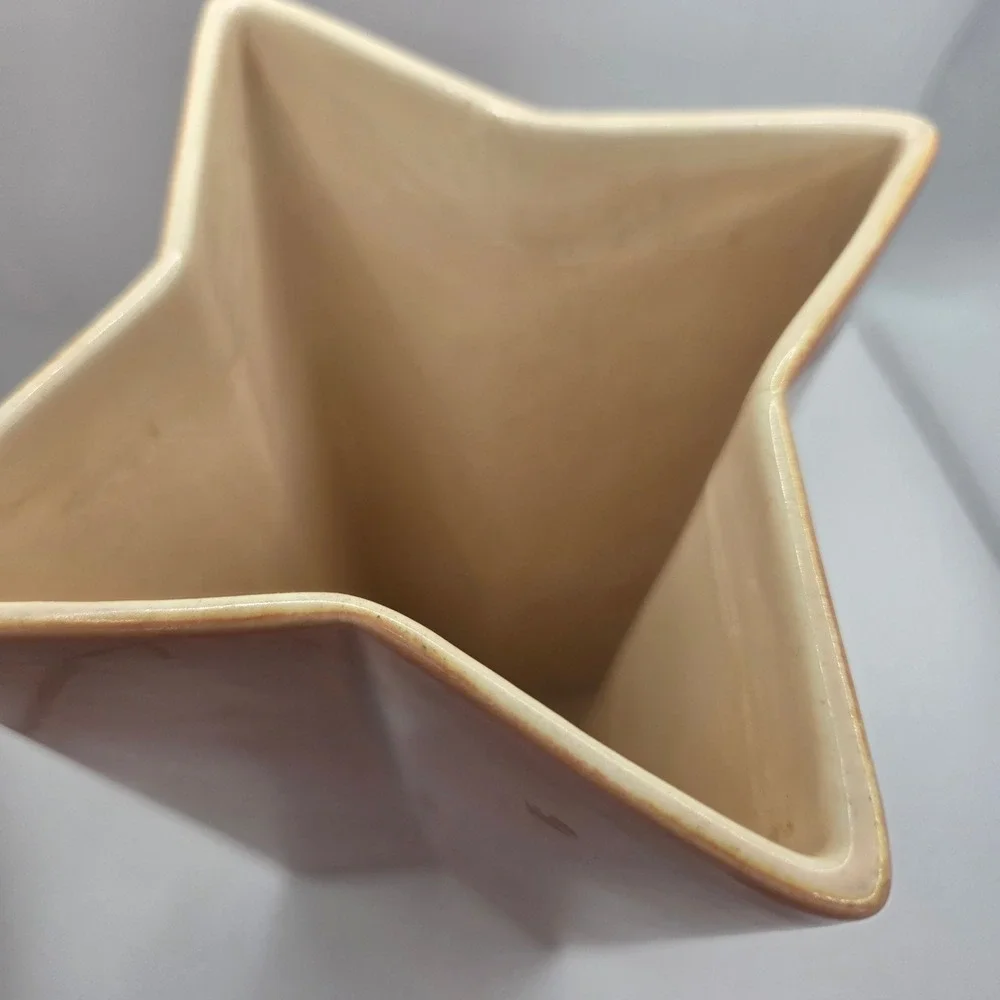 Vintage Red Wing Pottery Geometric Star Vase Pink Art Deco MCM USA